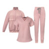 3-Piece Unisex Scrub Set: Fitted - Pink