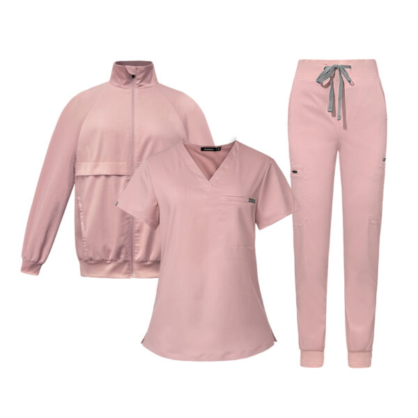 3-Piece Unisex Scrub Set: Fitted - Pink