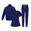 3-Piece Unisex Scrub Set: Fitted - Navy Blue