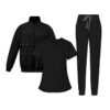 3-Piece Unisex Scrub Set: Fitted - Black