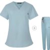 Customize Unisex Scrub Set: Fitted - Light Blue