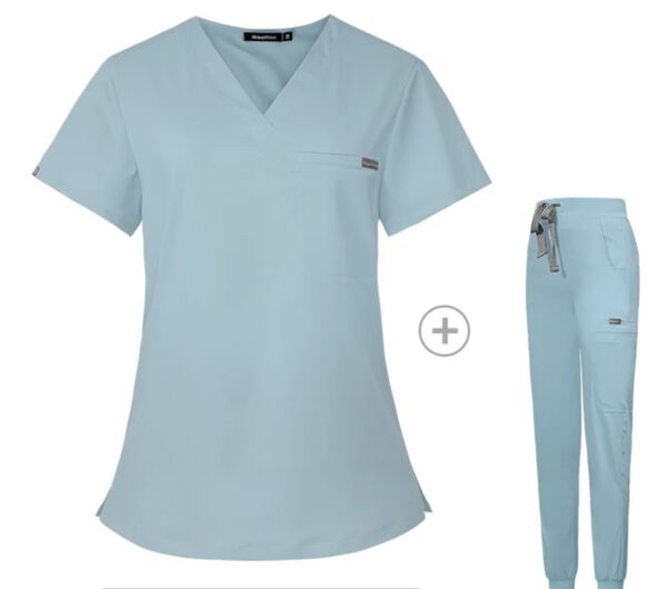 Customize Unisex Scrub Set: Fitted - Light Blue