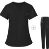 Customize Unisex Scrub Set: Fitted - Black