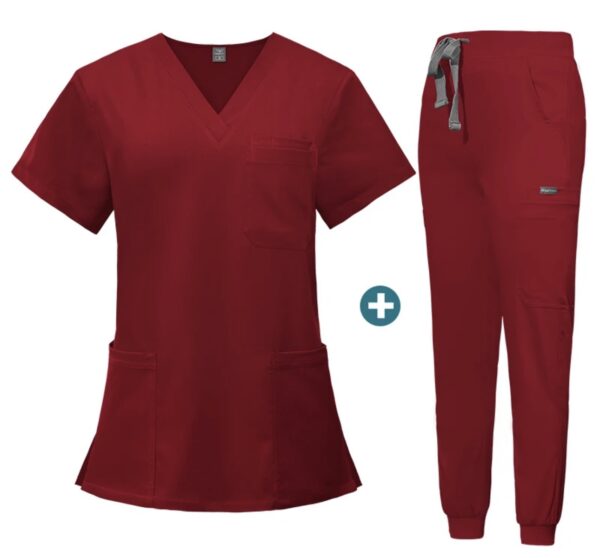 Unisex Scrub Set: Fitted; RED