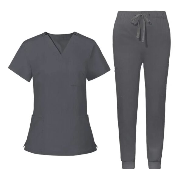 Male Scrub Set: Fitted - Gray