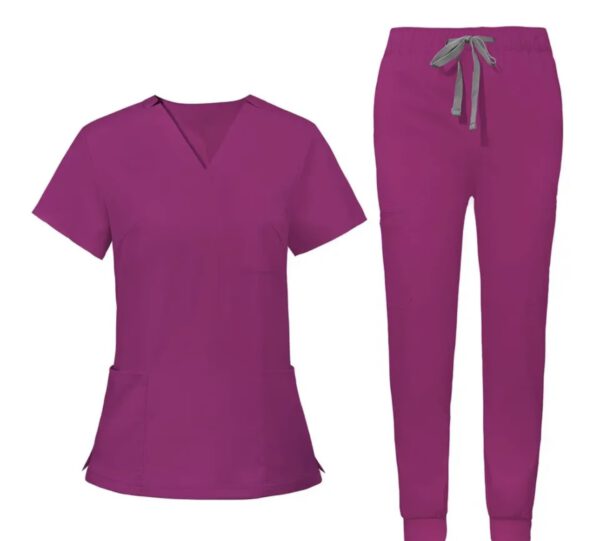 Male Scrub Set: Fitted - Fuchsia