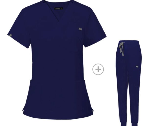 Male Scrub Set: Fitted - Navy Blue