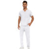 Male Scrub Set: Flare - White