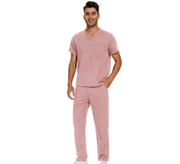 Male Scrub Set: Flare - Pink