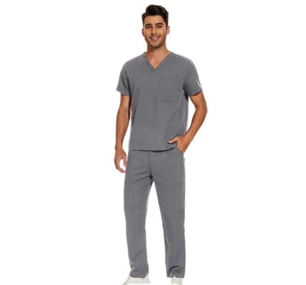 Male Scrub Set: Flare - Gray