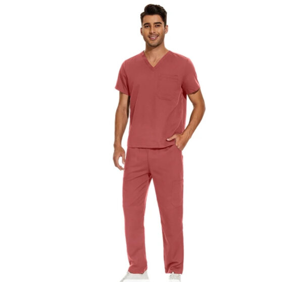 Male Scrub Set: Flare - Coral