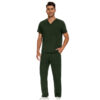 Male Scrub Set: Flare - Dark Green