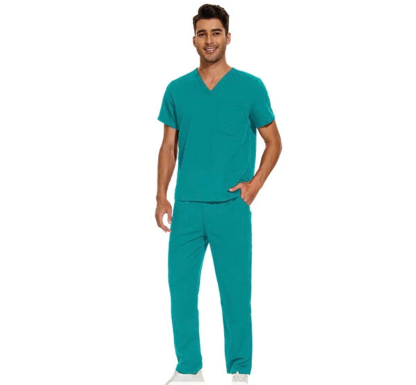 Male Scrub Set: Flare - Aqua Blue