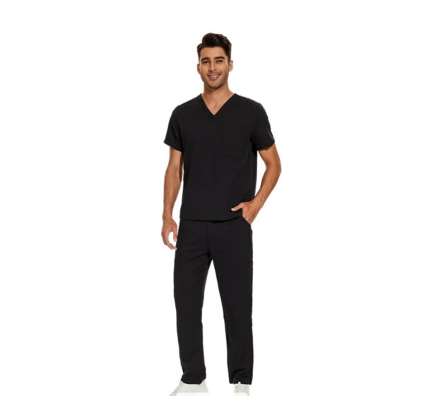 Male Scrub Set: Flare - Black