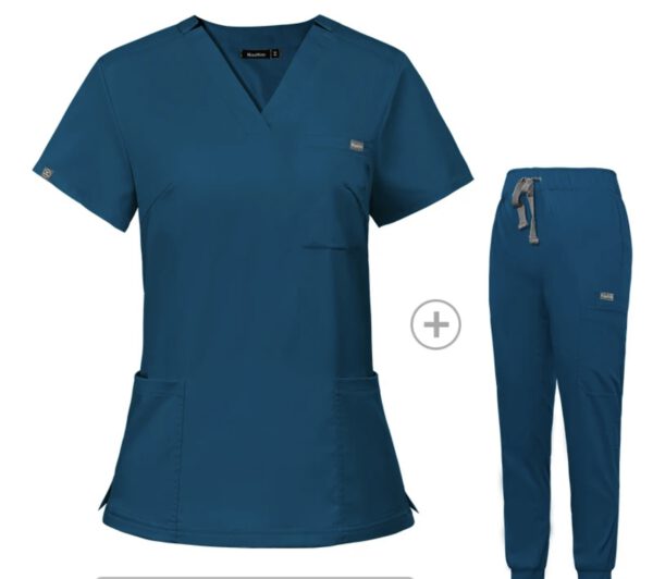 Male Scrub Set: Fitted - Caribbean Blue