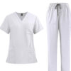 Unisex Scrub Set: Flare - White