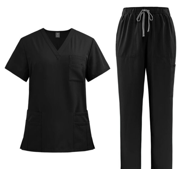 Unisex Scrub Set: Flare - Black