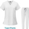 Unisex Scrub Set: Fitted - White