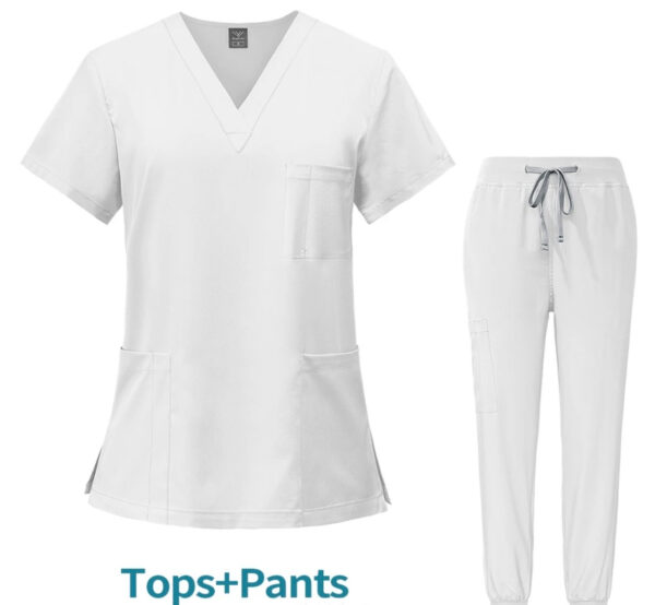 Unisex Scrub Set: Fitted - White