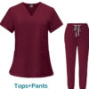 Unisex Scrub Set: Fitted - Burgundy