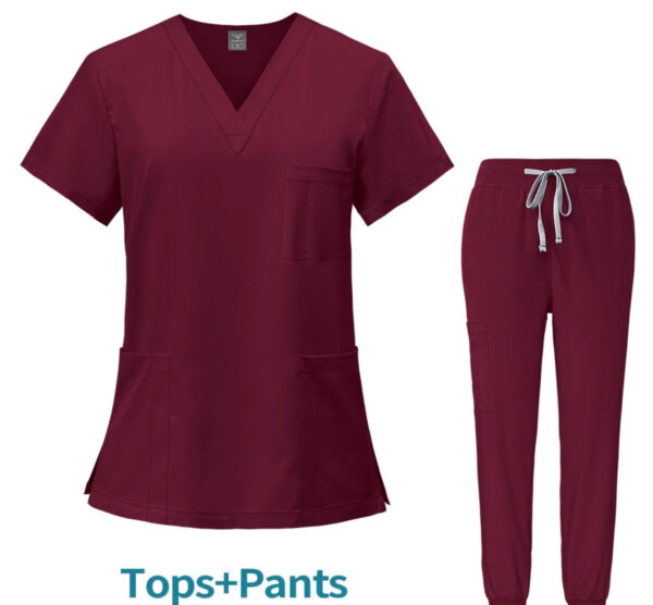 Unisex Scrub Set: Fitted - Burgundy