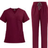 Unisex Scrub Set: Flare - Burgundy