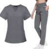 Women Scrub Set: Flare - Grey