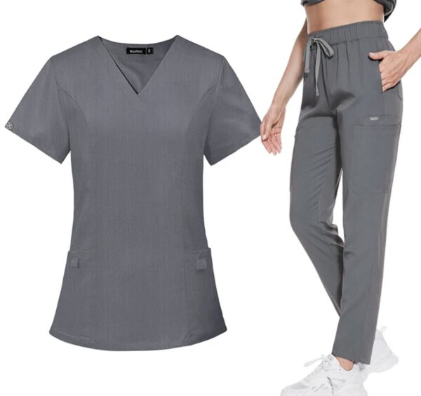 Women Scrub Set: Flare - Grey