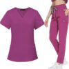 Women Scrub Set: Flare - Fuchsia